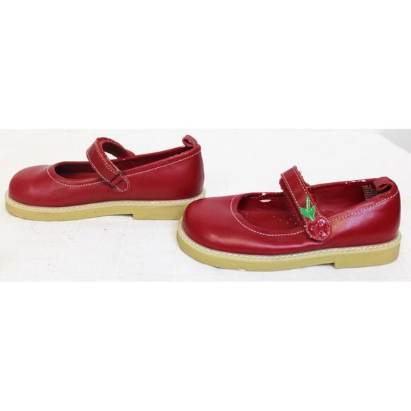 Gymboree Red Cherry Pie Mary Janes Shoes sz 12 Leather Summer Fruit Spring Fun - Picture 3 of 8